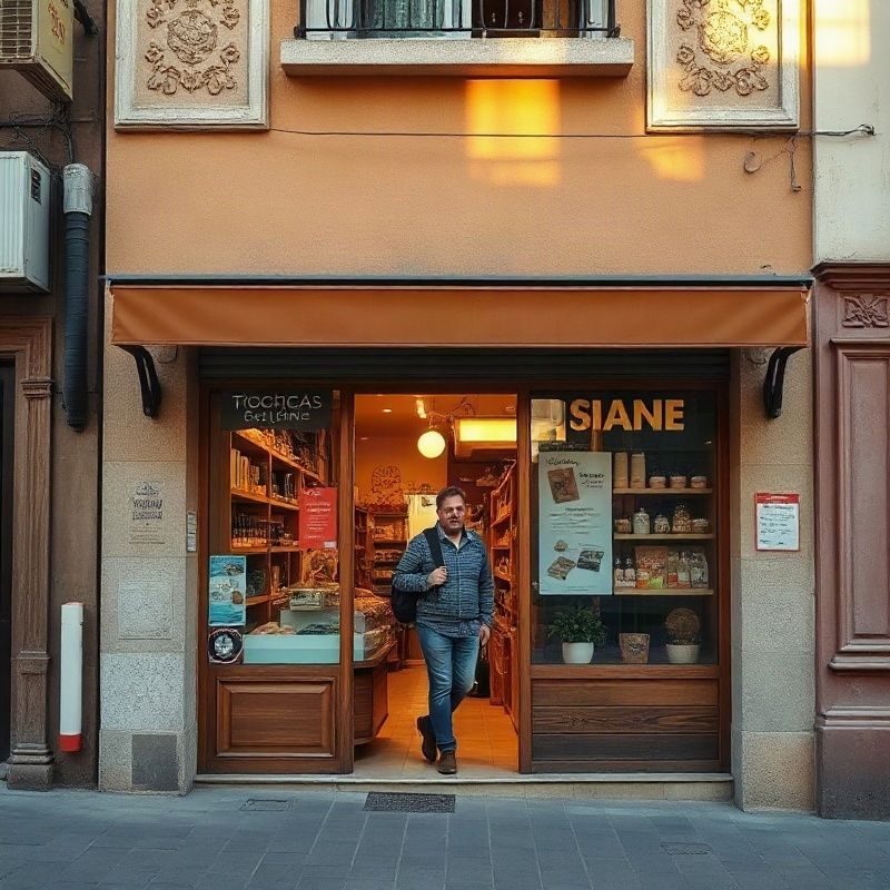 Fachada de una pequeña tienda familiar en Murcia